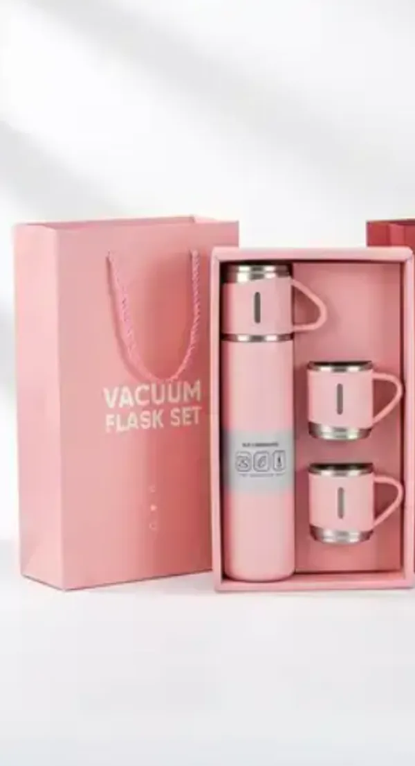 Stainless_Steel_Pink_Vacuum_Flask_Set_With_Two_Cups