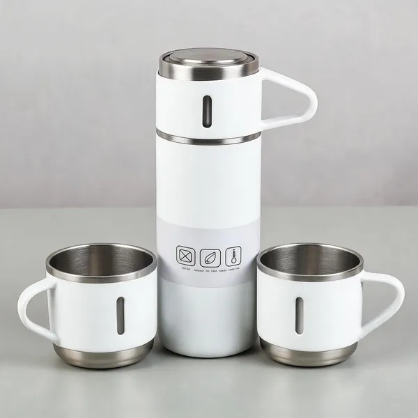 Stainless_Steel_Modern_White_Vacuum_Flask_Set_With_Cups