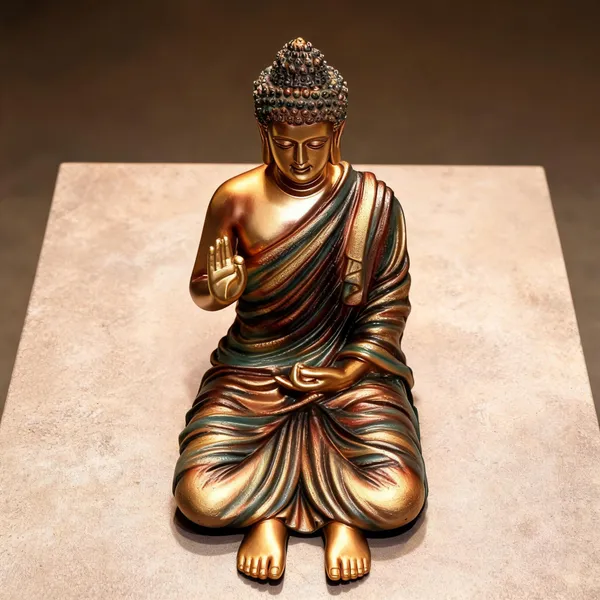 Resin_Meditating_Sitting_Buddha_Statue_Brown_Golden_Copper_15_Inch