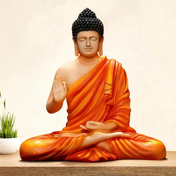 Resin_Meditating_Sitting_Buddha_Statue_Orange_15_Inch