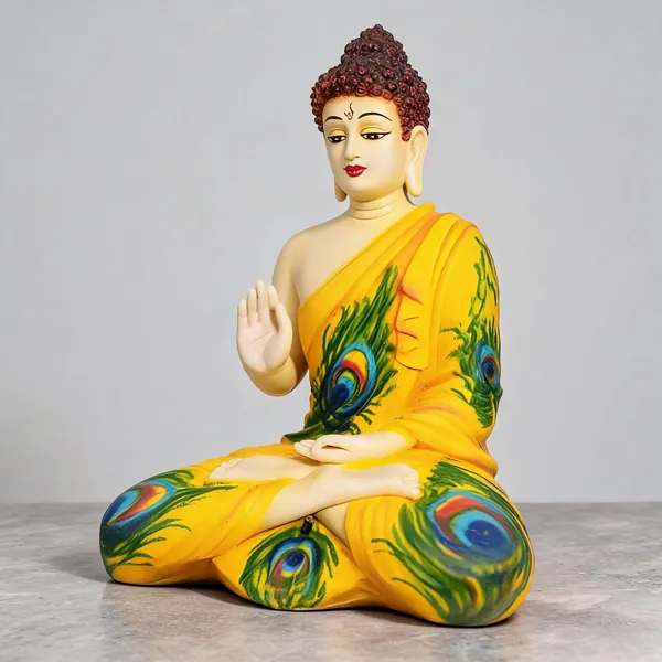 Resin_Meditating_Sitting_Buddha_Statue_Peacock_15_Inch