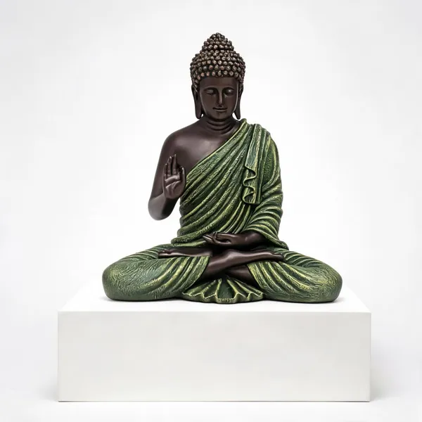 Resin_Meditating_Sitting_Buddha_Statue_Green_15_Inch