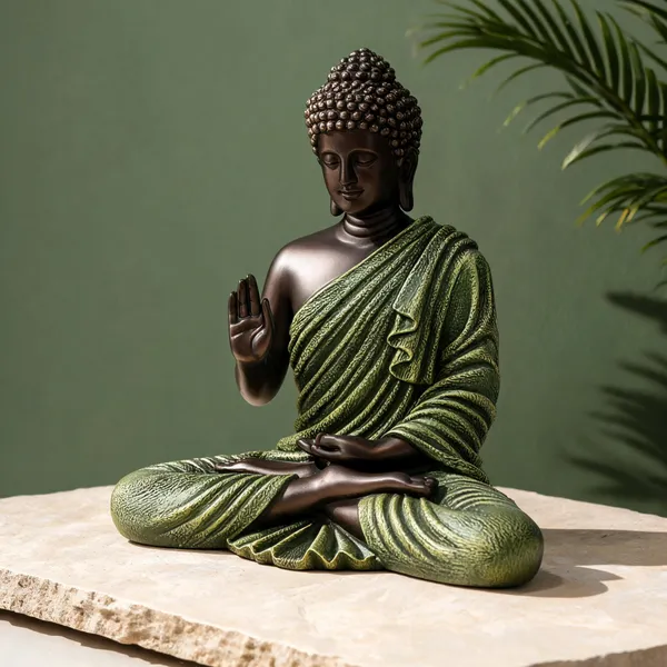 Resin_Meditating_Sitting_Buddha_Statue_Green_15_Inch