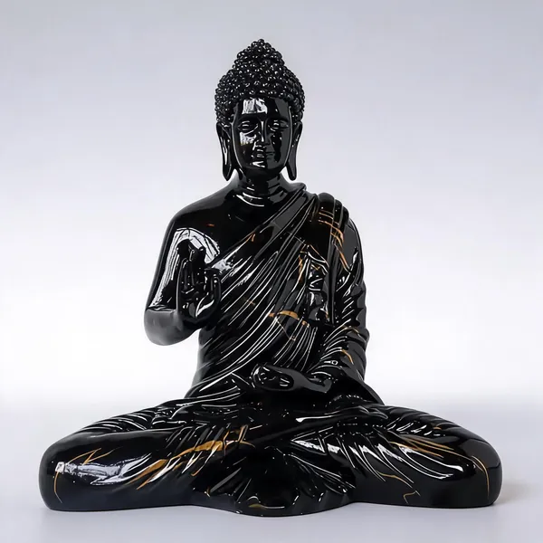 Resin_Meditating_Sitting_Buddha_Statue_Black_Gloss_15_Inch