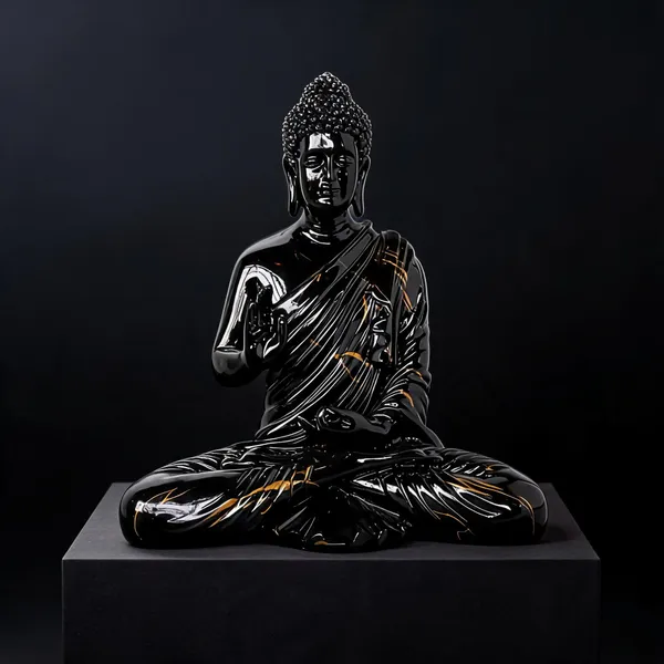 Resin_Meditating_Sitting_Buddha_Statue_Black_Gloss_15_Inch