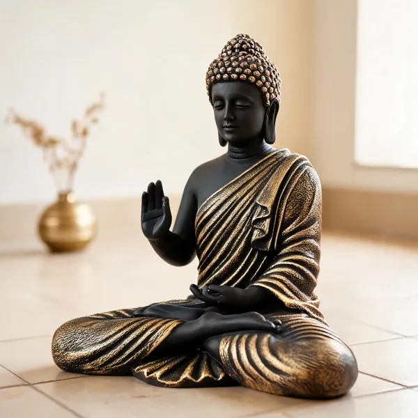 Resin_Meditating_Sitting_Buddha_Statue_Black_Golden_15_Inch
