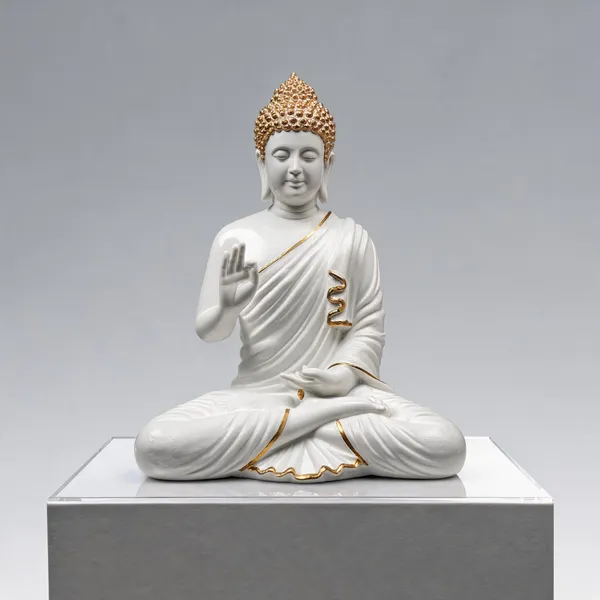 Resin_Meditating_Sitting_Buddha_Statue_White_Golden_Gloss_15_Inch