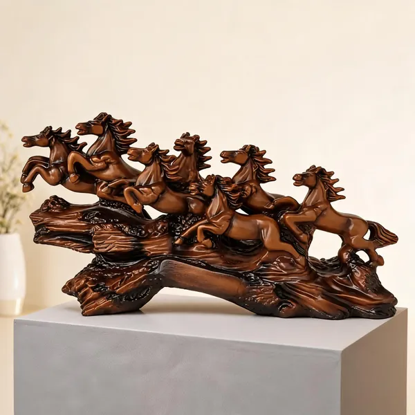 Resin_7_Running_Horses_Statue_Dark_Brown