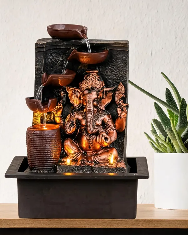 Polyresin_Ganesha_Tabletop_Water_Fountain_With_LED_Light_And_Pump