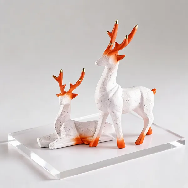 Resin_Deer_Statue_White_Marble_Finish_Set_Of_2