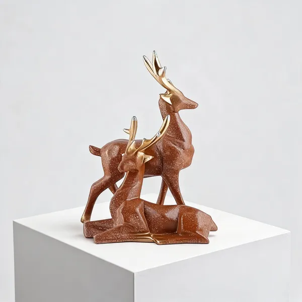 Resin_Deer_Statue_Brown_Set_Of_2