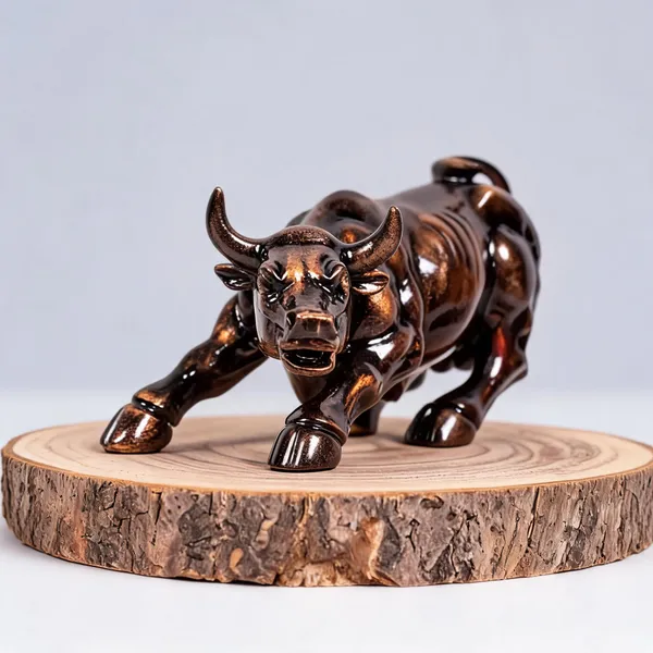 Polyresin_Charging_Bull_Showpiece_Rustic_Copper
