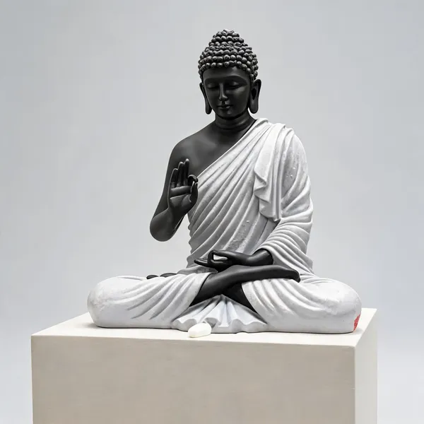 Marble_Dust_Resin_Meditating_Buddha_Statue_Golden_Cream_22_Inch
