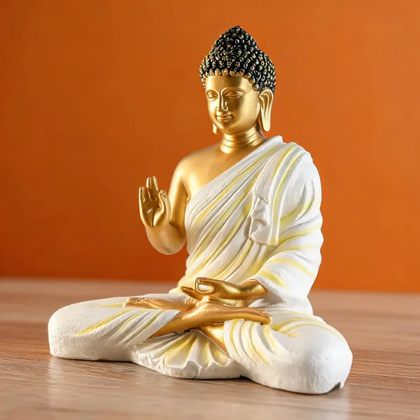 Resin_Meditating_Gautam_Buddha_Statue_Golden_White_Yellow