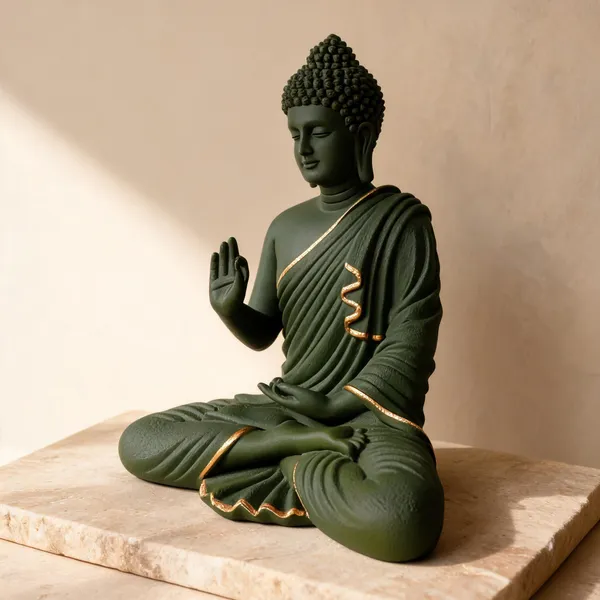 Resin_Meditating_Gautam_Buddha_Statue_Henna_Green