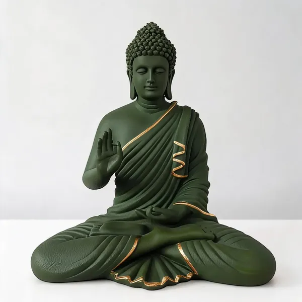 Resin_Meditating_Gautam_Buddha_Statue_Henna_Green
