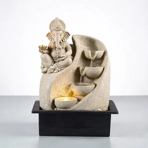 Resin_Modern_3-Step_Curved_Diya_Tabletop_Water_Fountain_LED