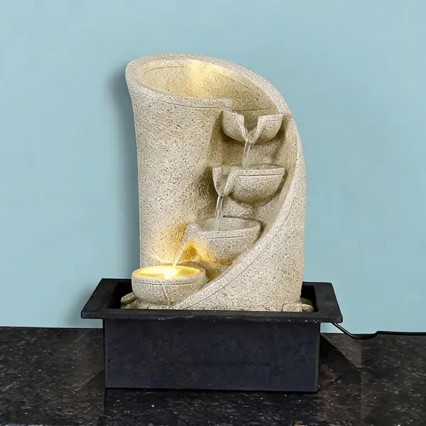 Resin_Modern_3-Step_Curved_Diya_Tabletop_Water_Fountain_LED