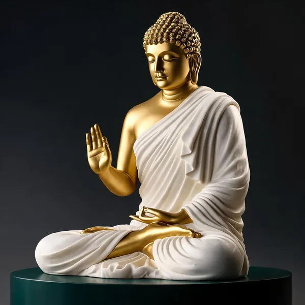 Resin_Sitting_Gautam_Buddha_Statue_White_Golden