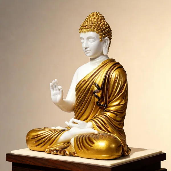 Marble_Resin_Meditating_Gautam_Buddha_Statue_White_Golden_Black