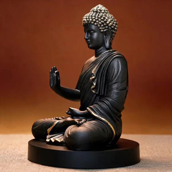 Resin_Meditating_Gautam_Buddha_Sitting_Statue_Black_Golden_Border