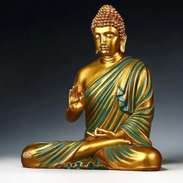 Resin_Meditating_Gautam_Buddha_Sitting_Statue_Golden_Green