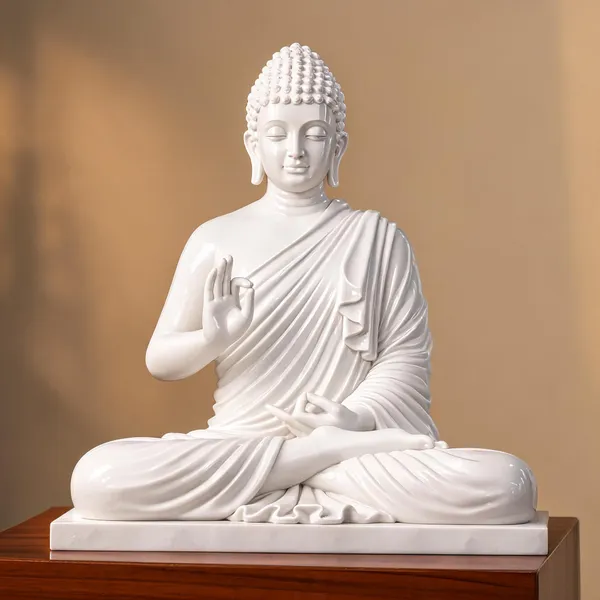 Resin_Meditating_Gautam_Buddha_Sitting_Statue_Glossy_White