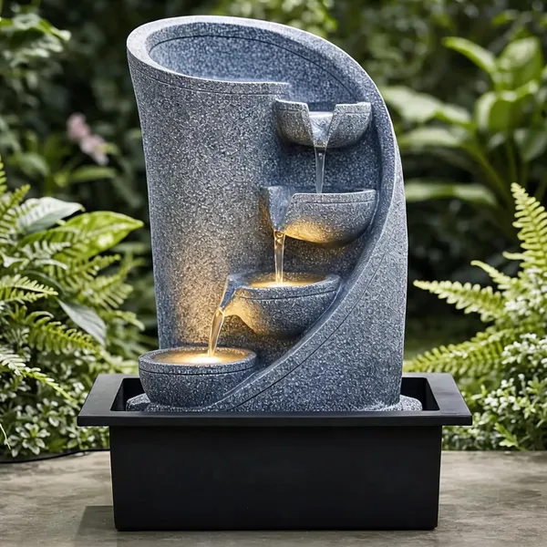 Resin_Curved_Diya_3-Step_LED_Tabletop_Water_Fountain_Grey