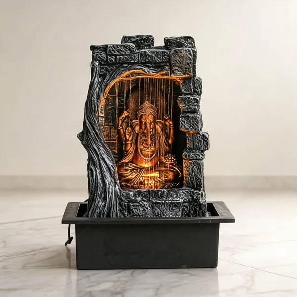 Resin_Classic_Rock_Barish_Ganesha_LED_Indoor_Water_Fountain_Copper_Grey