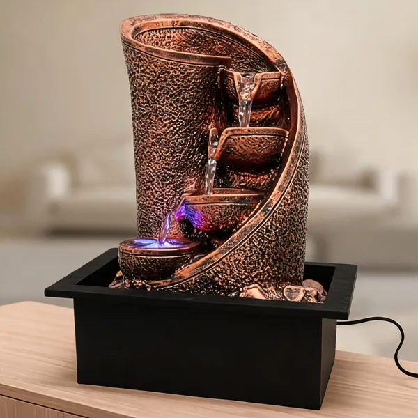 Resin_Curved_Diya_3-Step_LED_Tabletop_Water_Fountain_Copper