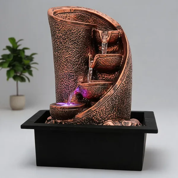 Resin_Curved_Diya_3-Step_LED_Tabletop_Water_Fountain_Copper