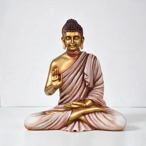 Uag_Exports_Resin_Gautam_Buddha_Statue_Golden_Light_Brown
