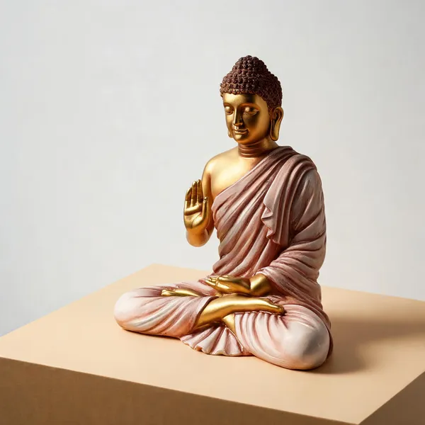 Uag_Exports_Resin_Gautam_Buddha_Statue_Golden_Light_Brown