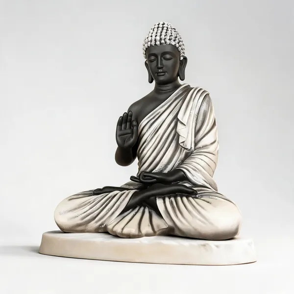 Uag_Exports_Resin_Gautam_Buddha_Statue_Black_Grey
