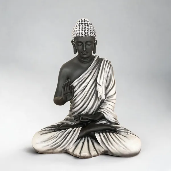 Uag_Exports_Resin_Gautam_Buddha_Statue_Black_Grey