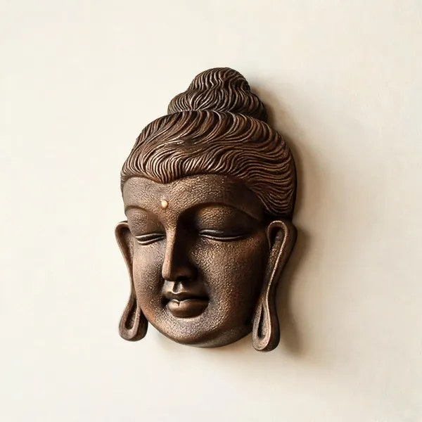 Uag_Exports_Fiber_Buddha_Head_Wall_Hanging_Showpiece_Copper