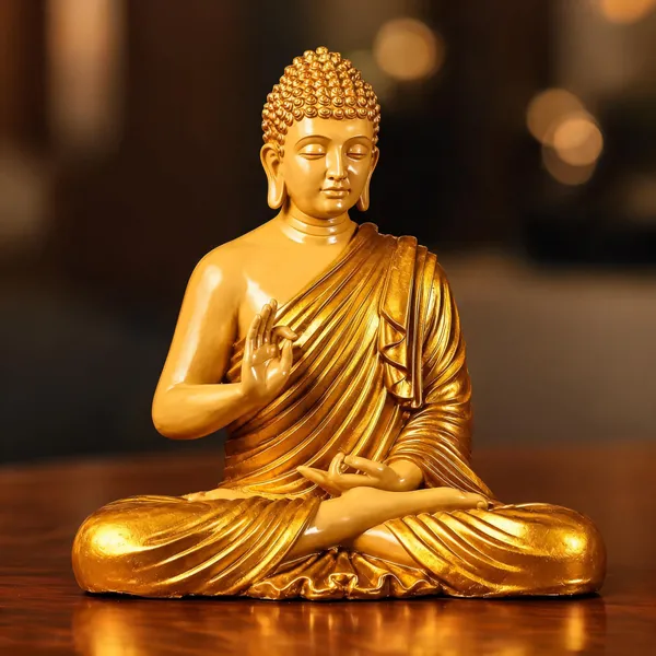 Uag_Exports_Resin_Meditating_Buddha_Showpiece_Skin_Golden