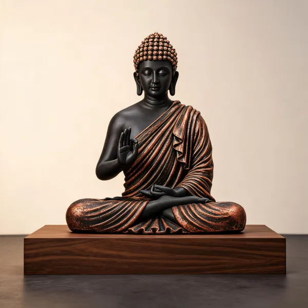 Uag_Exports_Resin_Meditating_Gautam_Buddha_Statue_Copper