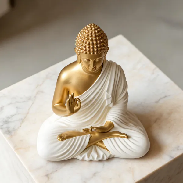 Uag_Exports_Resin_Meditating_Buddha_Statue_Golden_White