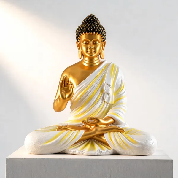 Uag_Exports_Resin_Meditating_Buddha_Statue_Golden_White