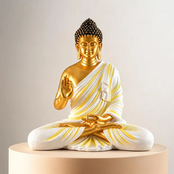 Uag_Exports_Resin_Meditating_Buddha_Statue_Golden_White