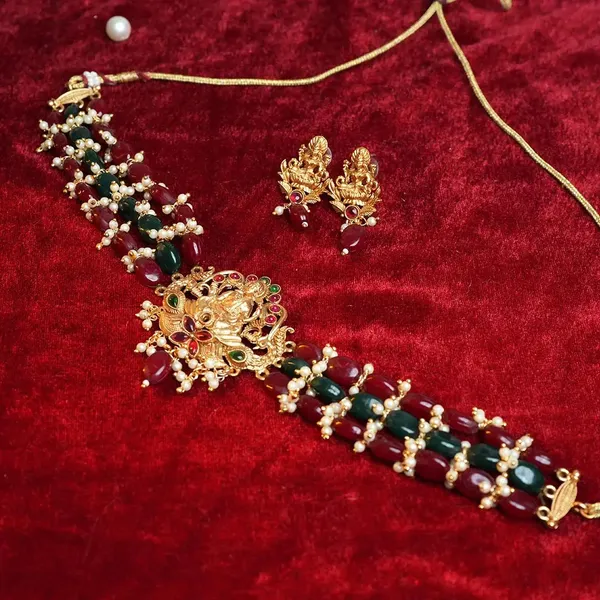 Goddess_Lakshmi_Choker_With_Ruby_Emerald_Beads_Default_Title