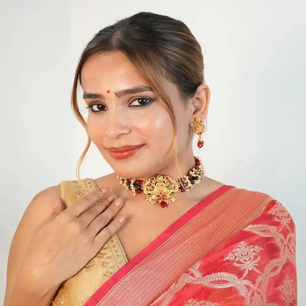 Goddess_Lakshmi_Choker_With_Ruby_Emerald_Beads_Default_Title