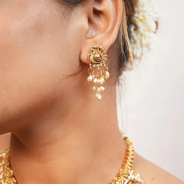 Antique_Gold_Necklace_With_Rice_Pearl_Hanging_Default_Title
