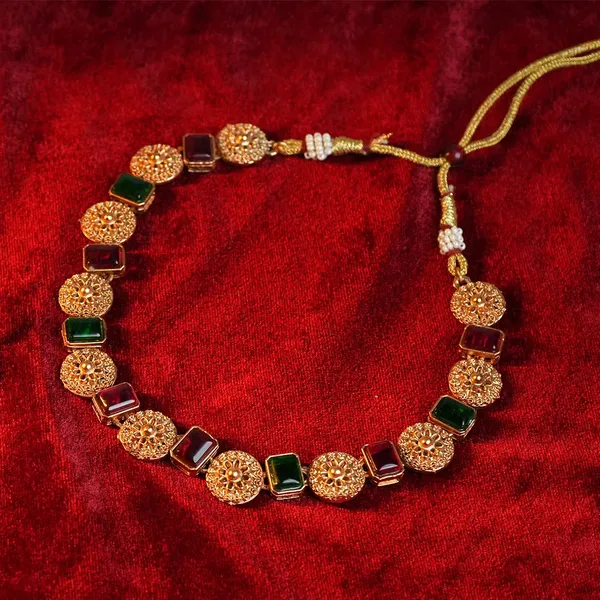 Round_Mandala_Necklace_With_Rubi_And_Emerald_Stone_Default_Title