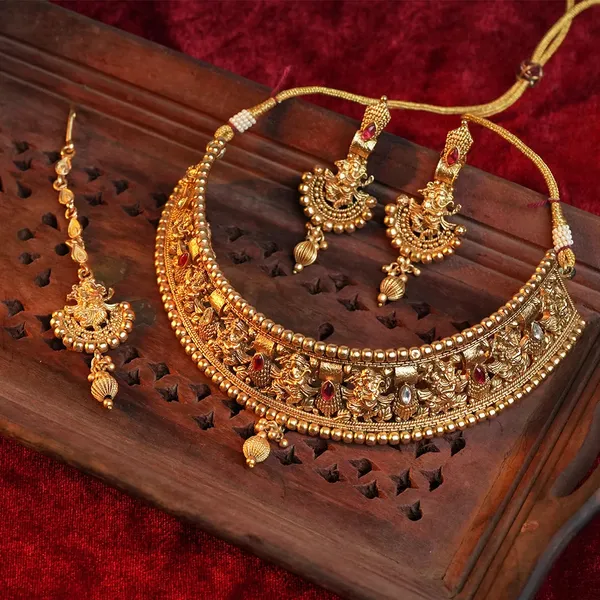 Ganesha_Choker_Necklace_Set_With_Mang_Tikka_Default_Title