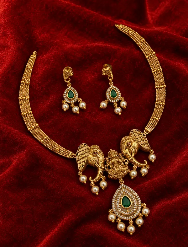 Emerald_Elephant_Temple_Necklace_Set_Default_Title