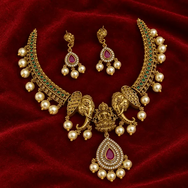 Goddess_Laxmi_With_Elephant_Motive_Necklace_Default_Title