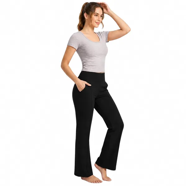 Women_High_Waist_Flare_Pants