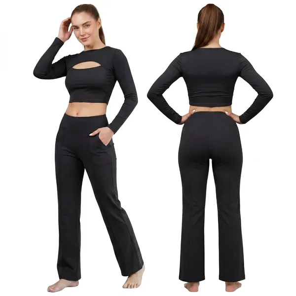 Women_S_Compression_Crop_Top_And_Flare_Trouser_Set